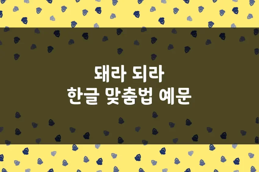 돼라 되라, 됐다 됬다, 됐어 됬어 - 한글 맞춤법 예문