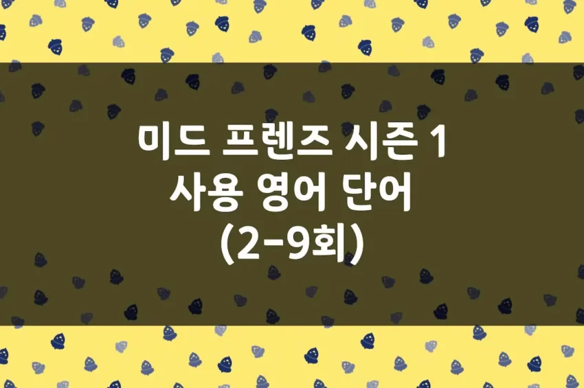 미드 프렌즈 영어 단어 시즌 1 사용 보카 (2-9회)