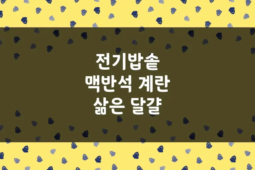 밥솥 구운 계란 만드는 방법, 전기 밥솥 맥반석 계란 삶은 달걀