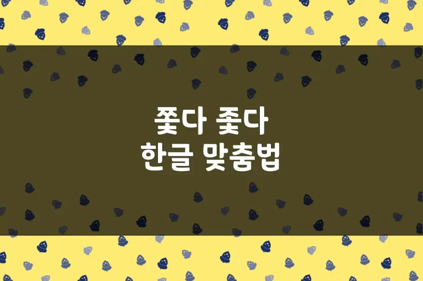 쫓다 좇다, 쫓아 좇아, 쫓는 좇는 - 한글 맞춤법 예문