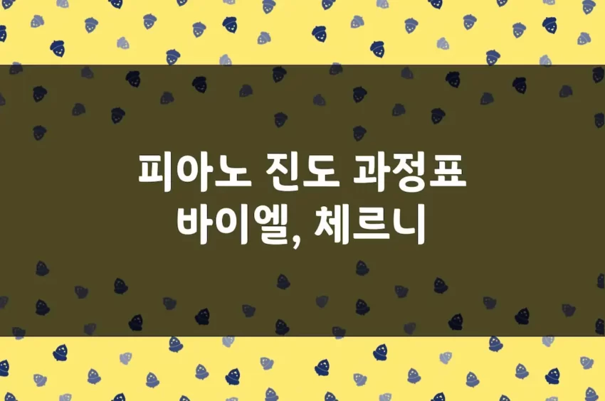 피아노 진도 과정표 바이엘, 체르니 100, 30, 40, 50, 소곡집, 명곡집 등