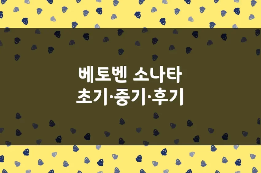 베토벤 피아노 소나타 초기·중기·후기 특징, 작곡 연도, 나이