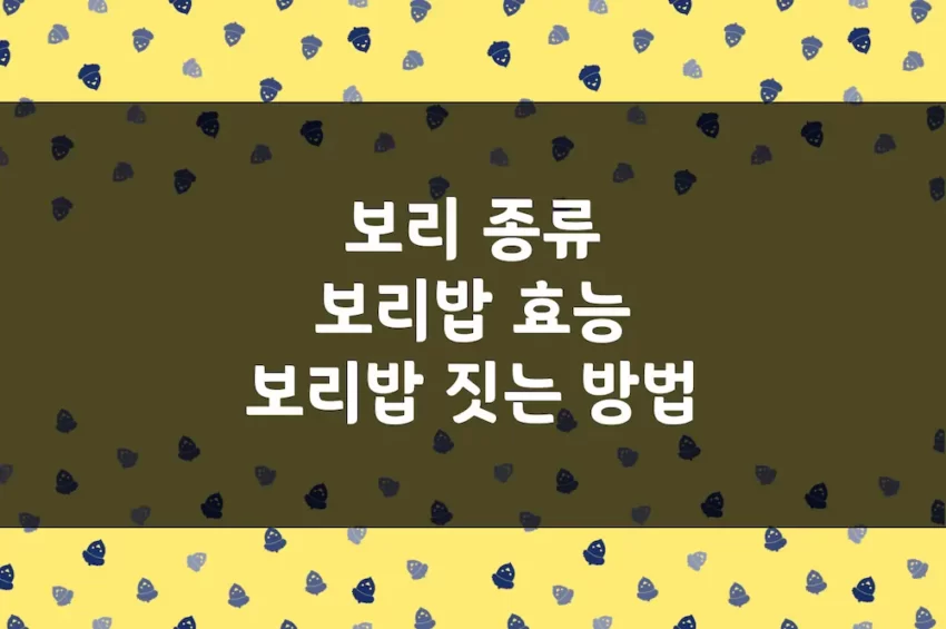 보리밥 효능, 보리밥 짓는 방법 - 겉보리, 늘보리, 찰보리, 쌀보리