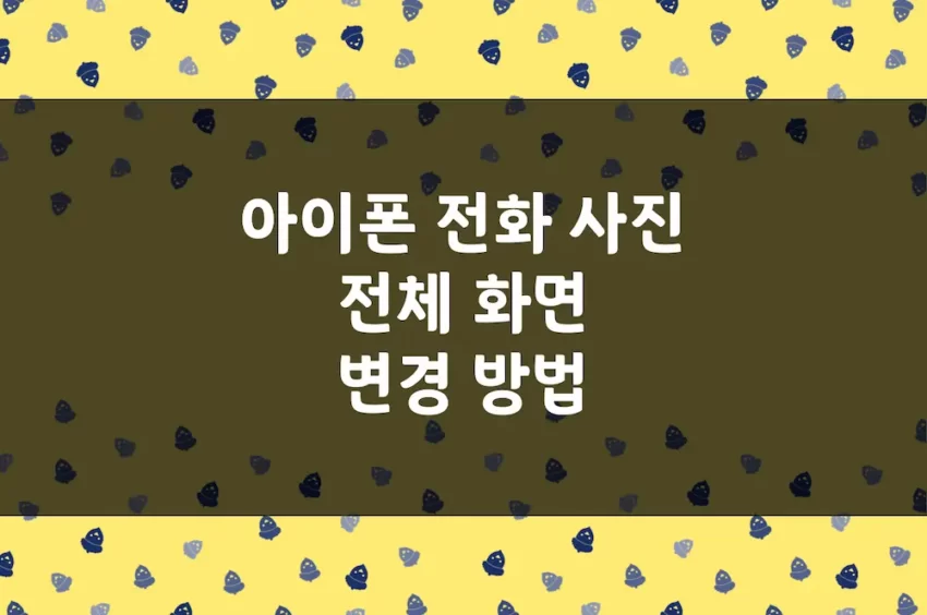 아이폰 전화 사진 전체 화면 변경 방법 - 연락처 사진 추가