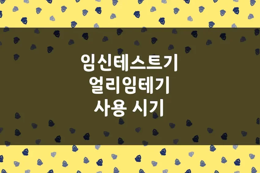 임신테스트기 사용 시기, 배란 착상 후 얼리 임테기 임신 확인 언제