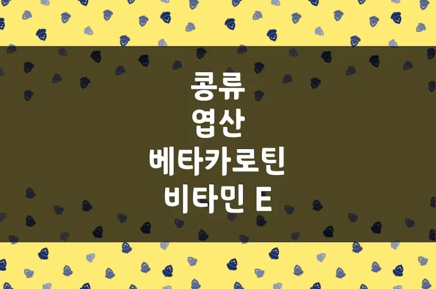 볶은 콩, 삶은 콩, 말린 콩 엽산, 베타카로틴, 비타민 E 함유량