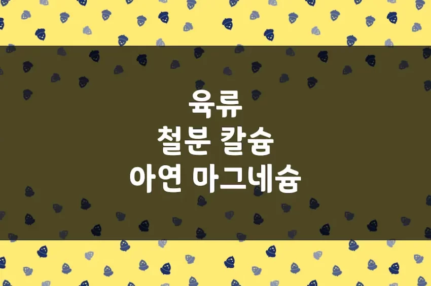 돼지고기 철분, 닭고기 소고기 아연, 칼슘 등 육류 무기질 함유량