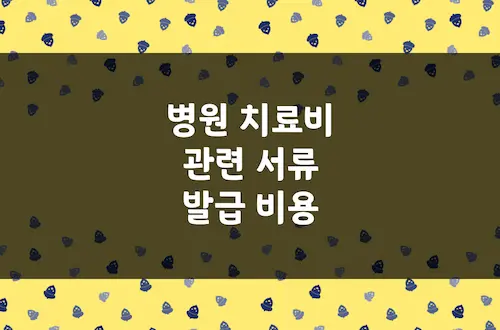 진료확인서, 통원확인서, 진단서 등 실비 보험 제출 서류 발급 비용