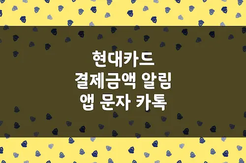 현대카드 알림 설정 방법, 카드 승인 결제금액 문자 카카오톡 알림톡