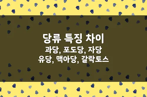 당류 특징 차이, 과당, 포도당, 자당, 유당, 맥아당, 갈락토스