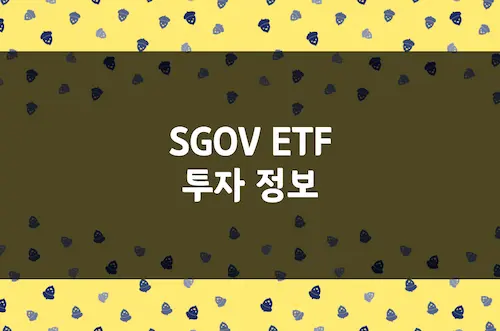 SGOV ETF 배당금, 배당률, 배당지급일, 세금, 수수료 등 투자 정보